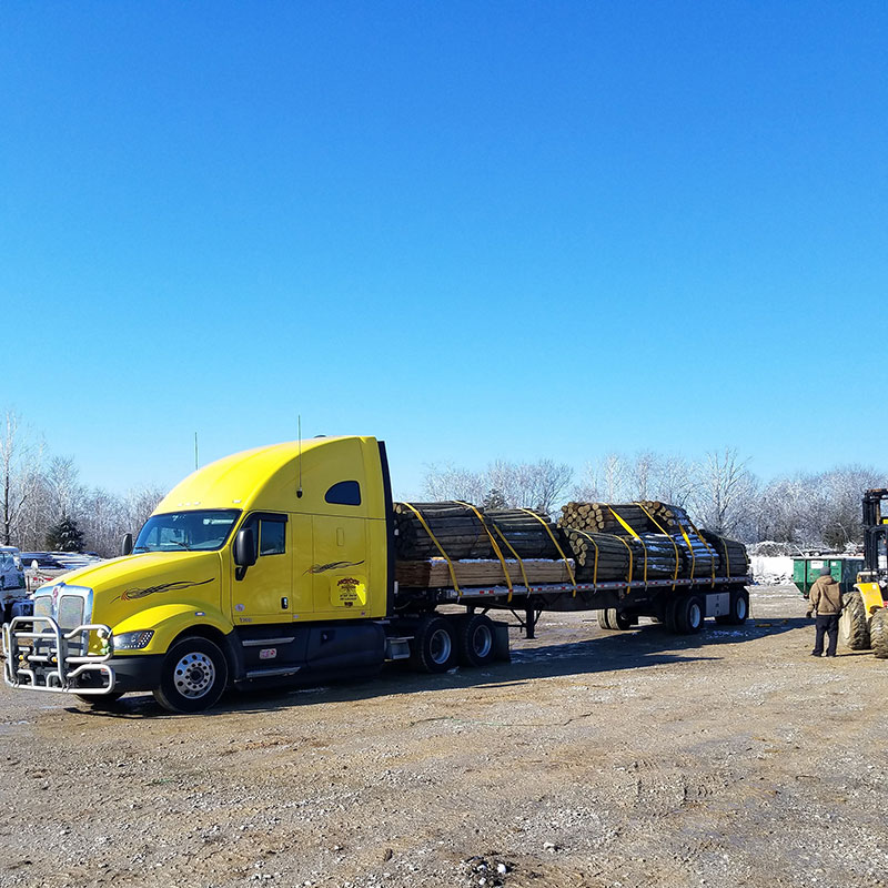 truck at lumber yard